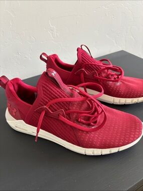 Under Armour Red Men’s Athletic Slip-On Sneakers with White Sole